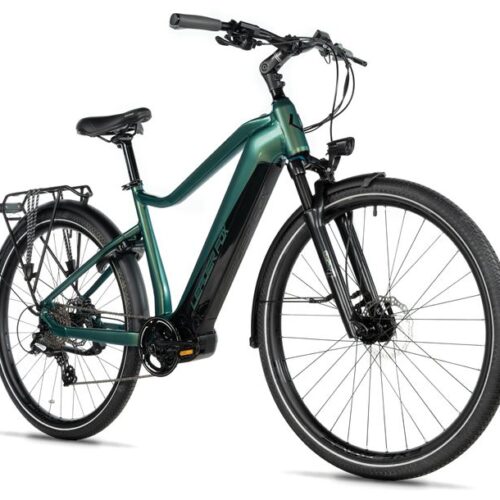 11-49.jpg Green Leader Fox Exeter Gent 28" electric trekking bike with integrated battery and rear rack.