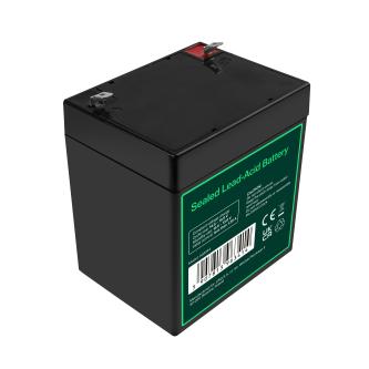 Green Cell AGM 12V 4.5Ah battery with Faston 187 terminals, featuring surge and overcharge protection.
