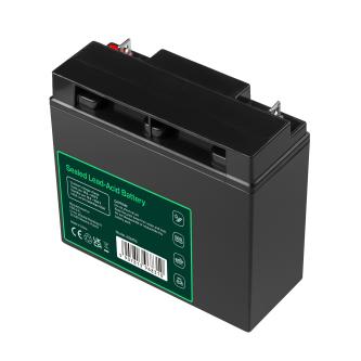 Green Cell 12V 15Ah VRLA AGM battery for alarm systems and toys.