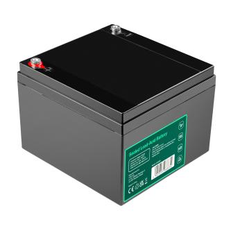 Green Cell 12V 28Ah AGM VRLA battery with screw terminal, ideal for boats and mobility scooters.