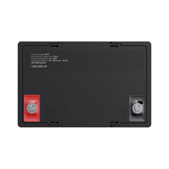 AX00000029GL_04.jpg Green Cell CUBE Li Fe PO4 50 Ah 12.8 V battery with terminals and specifications printed on top.